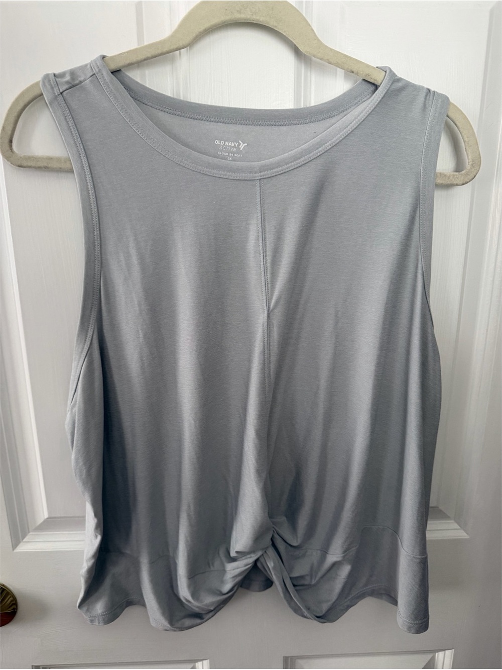 Old Navy Light Gray Knot-Front Sleeveless Tank